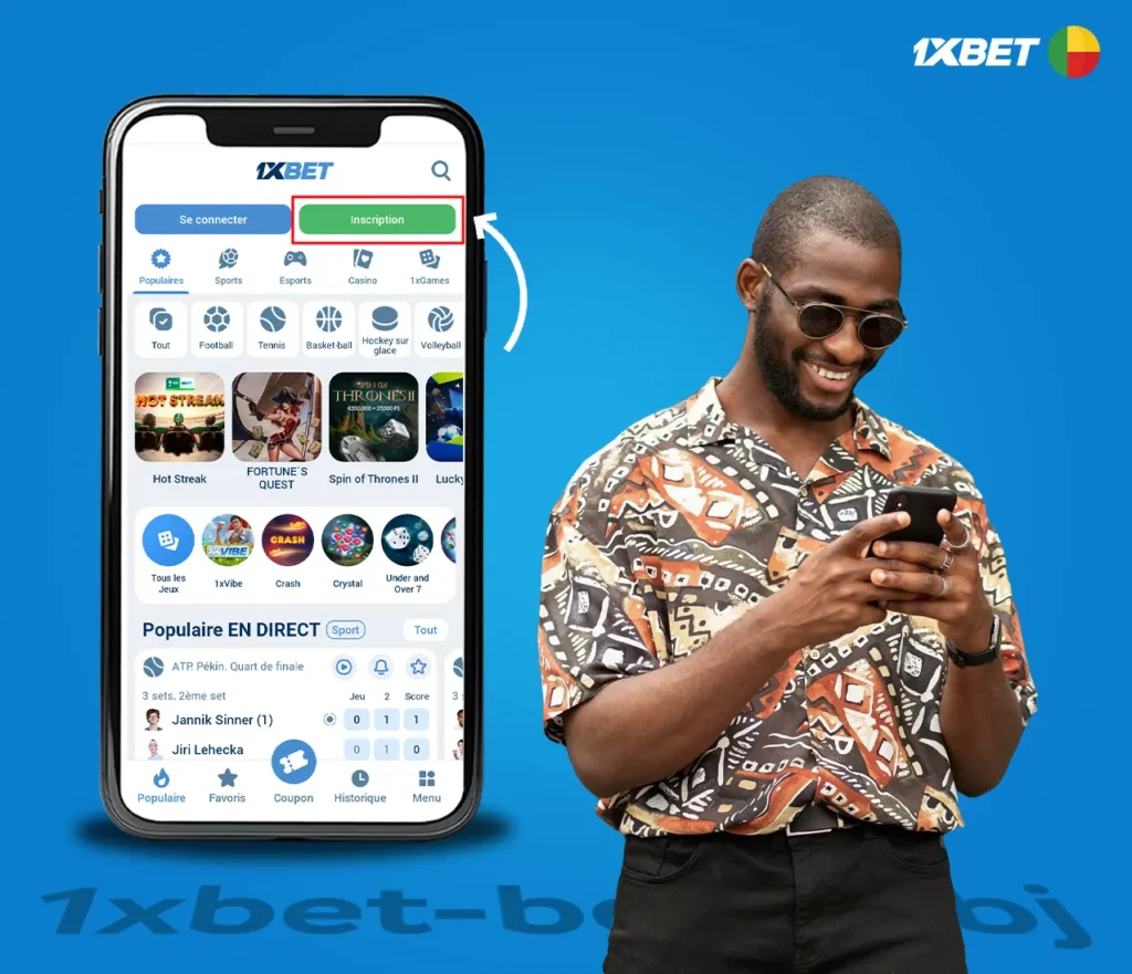 Créer un compte 1xBet BJ