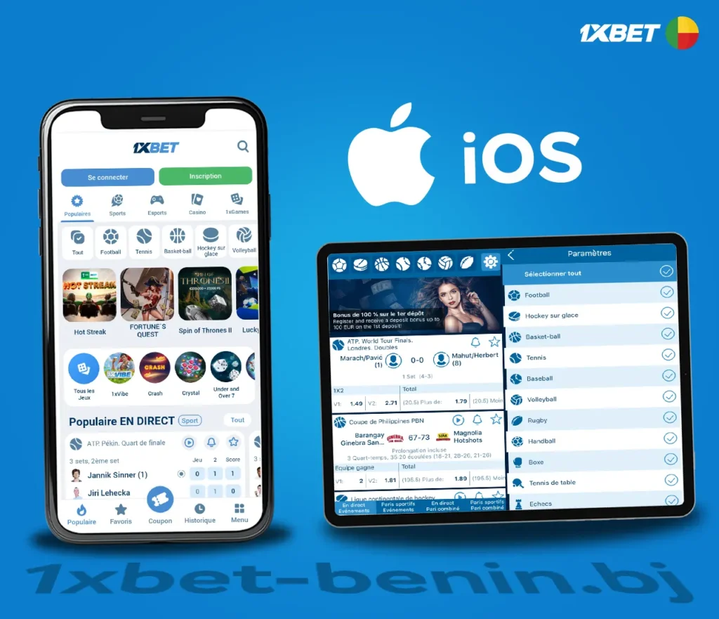 Application 1xBet BJ pour iOS (iPhone et iPad)