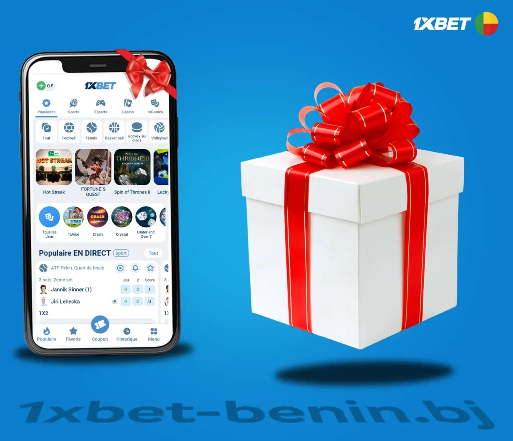 Bonus et promotions sur l'application 1xBet BJ