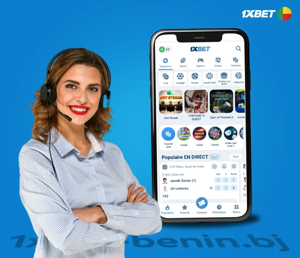 Contacts et support client 1xBet au Bénin