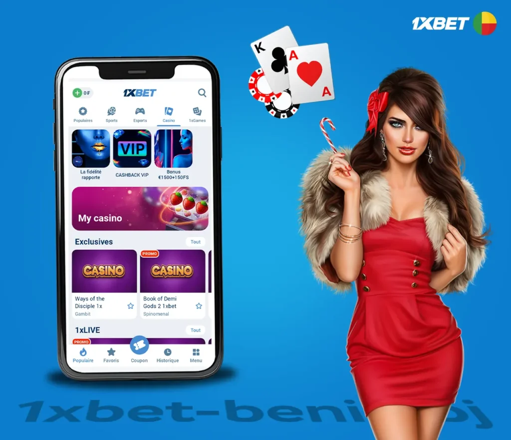 Jeux de casino sur l'application 1xBet Bénin Télécharger